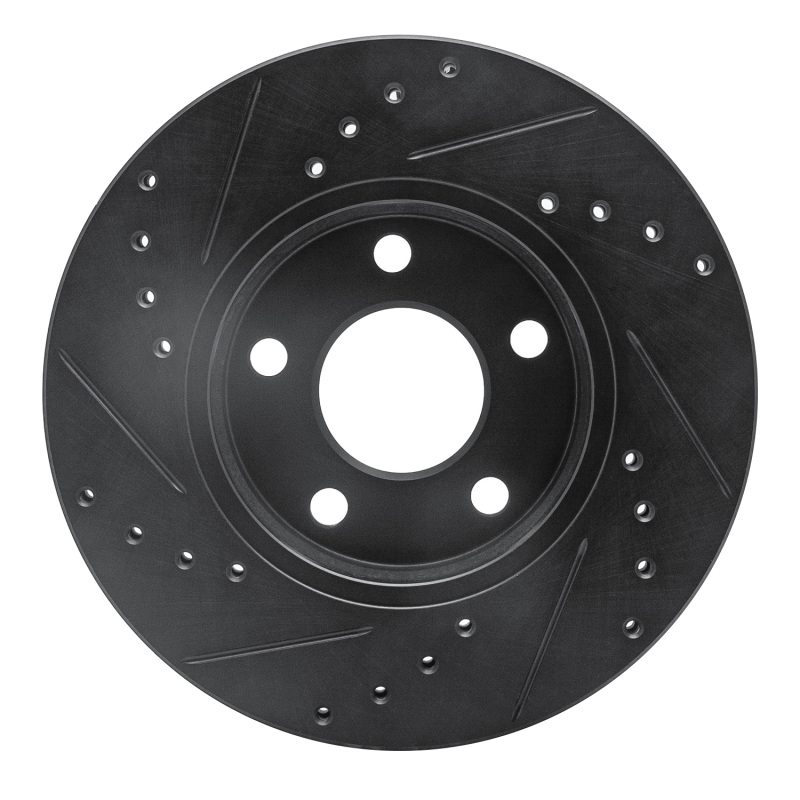 Chevrolet Malibu Brake Rotor (1) - Front Right - R1 Concepts - Drilled & Slotted - Black - `04-`08